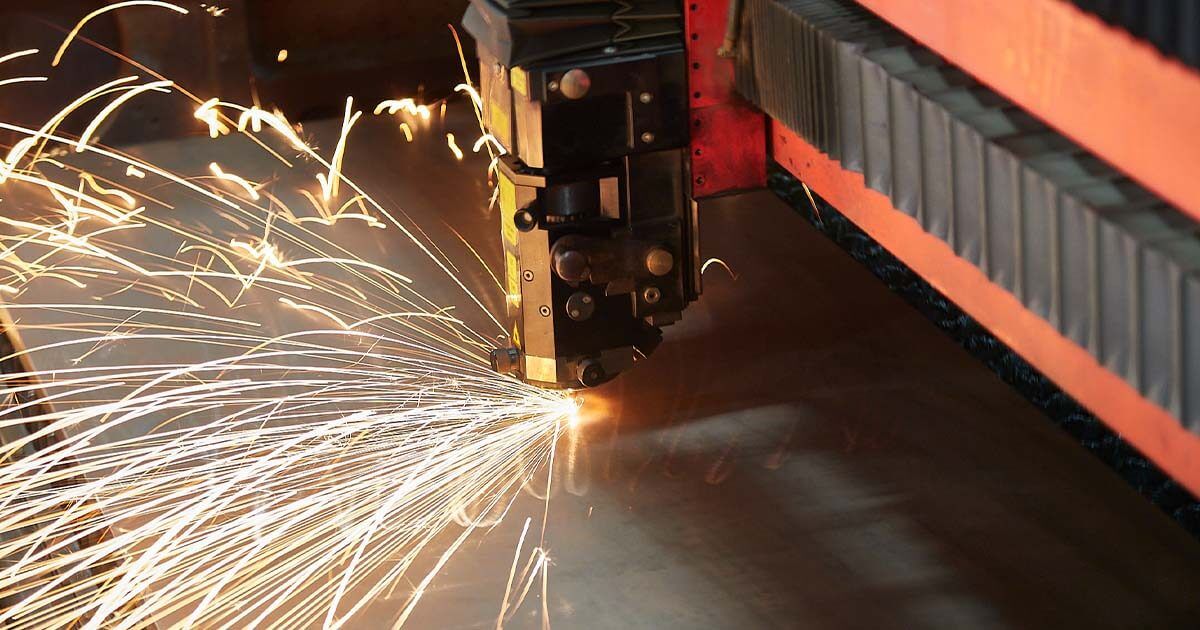 Laser cutting machine.